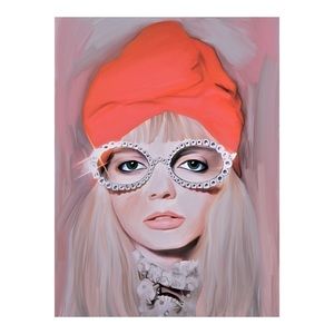 FRAMED GUCCI RUNWAY MODEL PAINTING